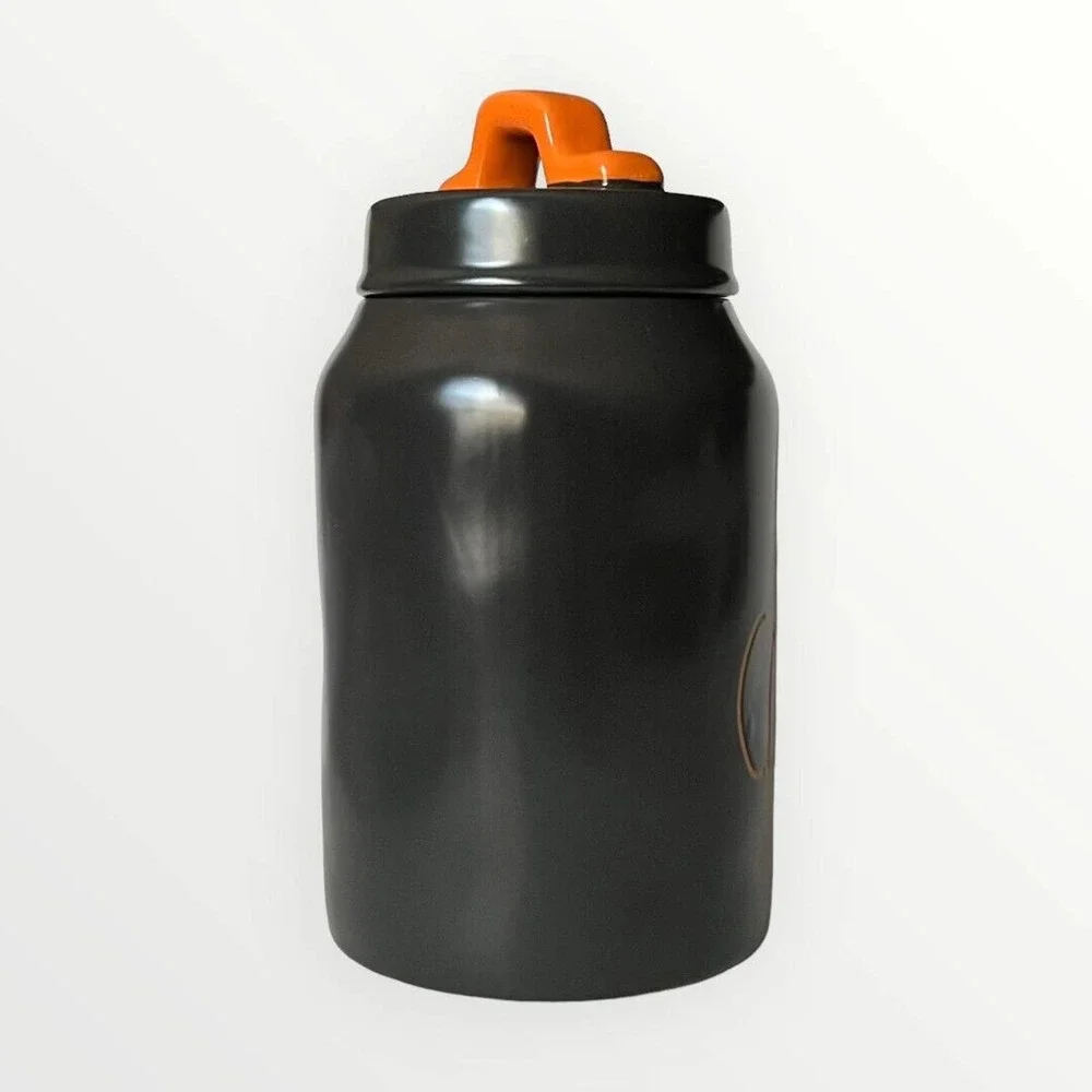 Rae Dunn GOT CANDY? Halloween Black Orange Logo Ceramic Canister With Lid